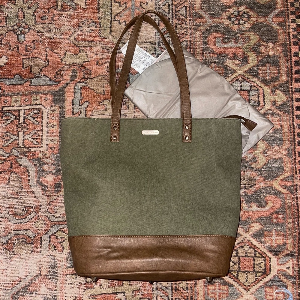 Little Unicorn Boardwalk Olive Forest Green Tote Diaper Bag